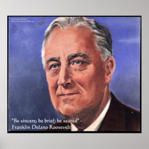 FDR (Roosevelt) "Be Brief" Wisdom Quote Posters