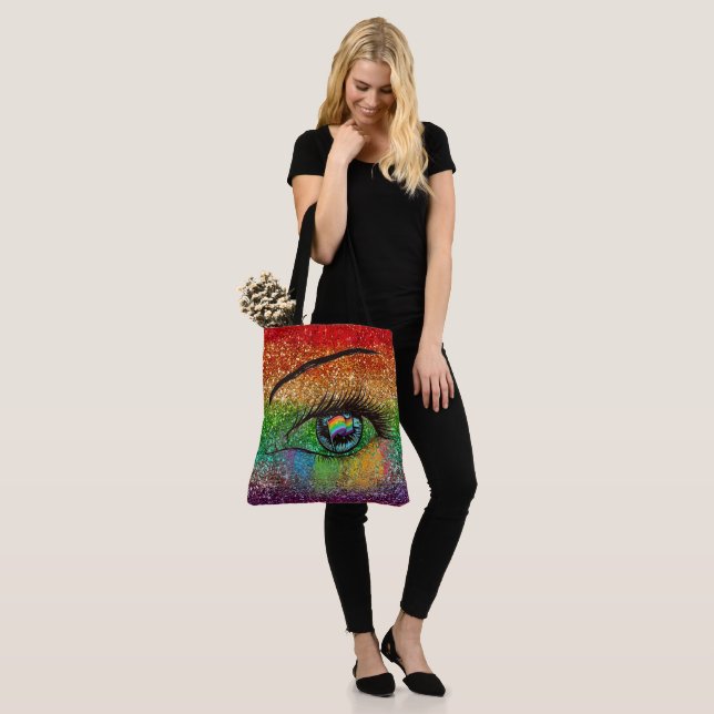 FD's Fabulous Pride Collection- Flag /Eye 53086FEb Tote Bag (On Model)