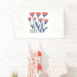 FDT Floral Wreath Subtle Feminine Boho Anti-Trump Banner