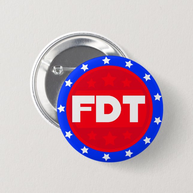 FDT | Red, White & Blue Protest Button (Front & Back)