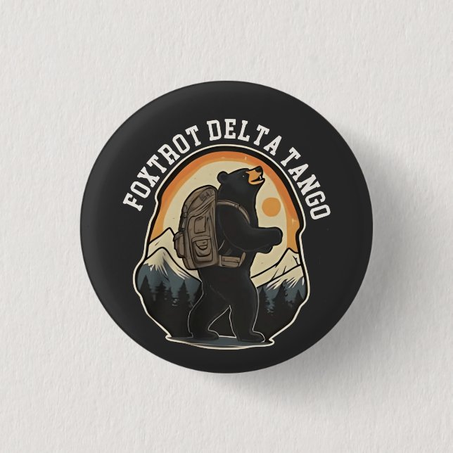 FDT Resist Bear Foxtrot Delta Tango 3 Cm Round Badge (Front)
