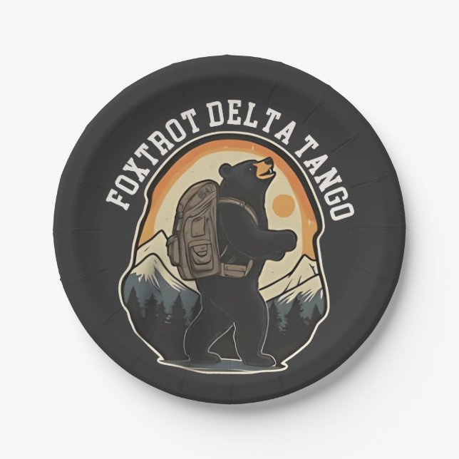 FDT Resist Bear Foxtrot Delta Tango Paper Plate (Front)