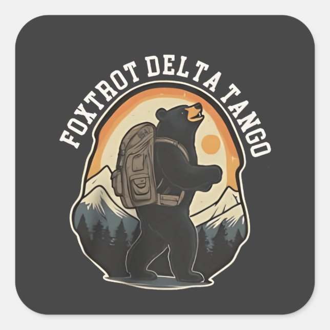FDT Resist Bear Foxtrot Delta Tango Square Sticker (Front)