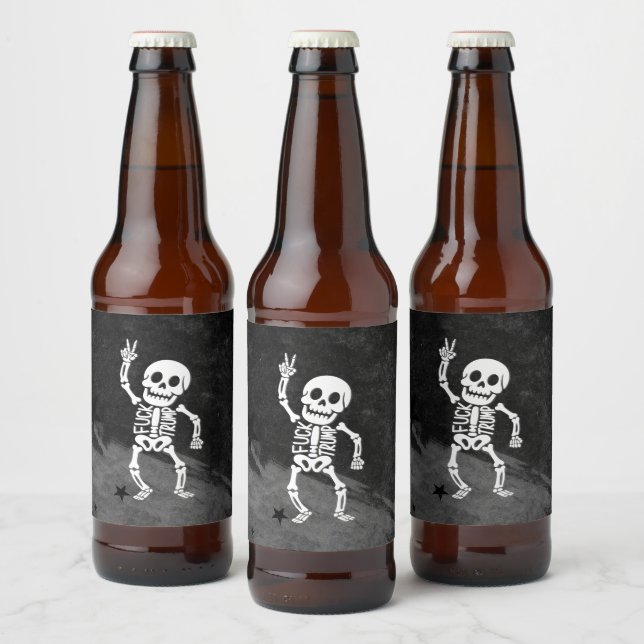 FDT Trump Funny Anti Trump Skeleton Beer Bottle Label (Bottles)