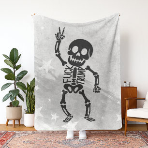 FDT Trump Funny Anti Trump Skeleton Fleece Blanket