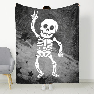 FDT Trump Funny Anti Trump Skeleton Fleece Blanket