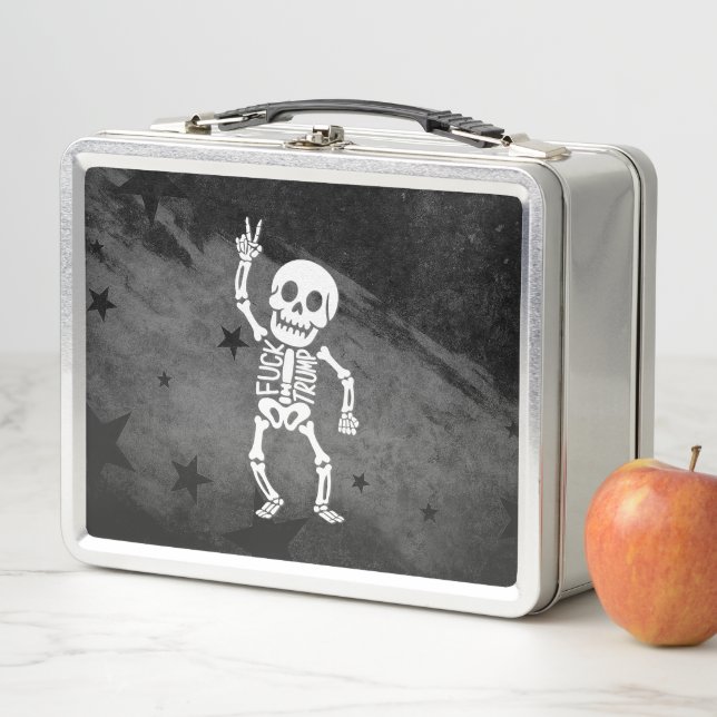 FDT Trump Funny Anti Trump Skeleton Metal Lunch Box (In Situ)