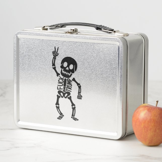 FDT Trump Funny Anti Trump Skeleton Metal Lunch Box (In Situ)