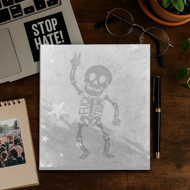 FDT Trump Funny Anti Trump Skeleton Notepad (Creator Uploaded)