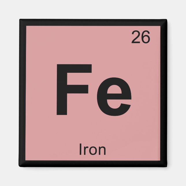 Fe - Iron Chemistry Periodic Table Symbol Element Magnet (Front)
