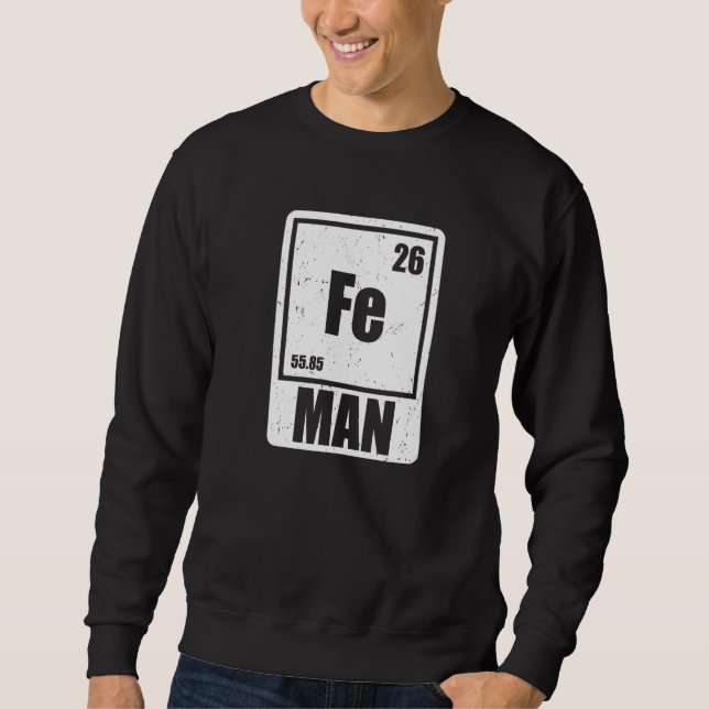 Fe Iron Science Elements Chemist Scientist Premium Sweatshirt (Front)