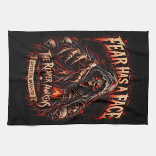 Fear Has A Face Grim Reaper Kitchen Towel Decor