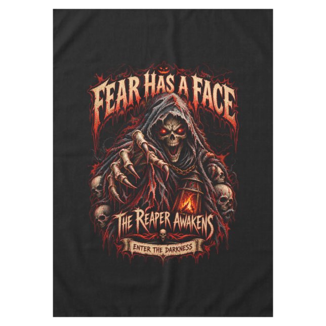 Fear Has A Face Grim Reaper Table Runner Decor (Front)