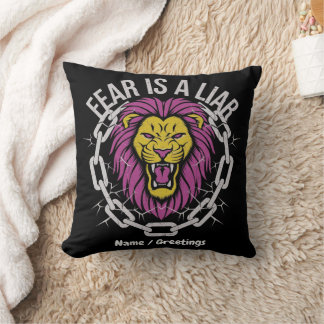 Fear is a Liar Inspirational Christian Quote  Cushion