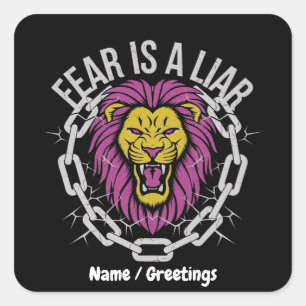 Fear is a Liar Inspirational Christian Quote Square Sticker