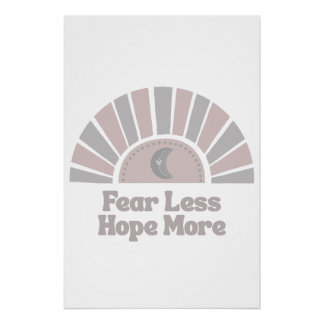Fear Less Hope More Boho Inspirational Poster