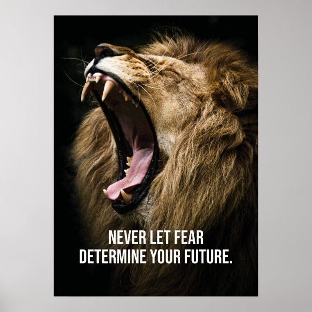 Fear - Lion Motivational Poster (Front)
