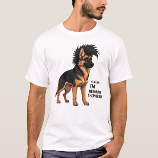 Fear Me I'm a German Shepherd | Punk Mohawk Dog T-Shirt
