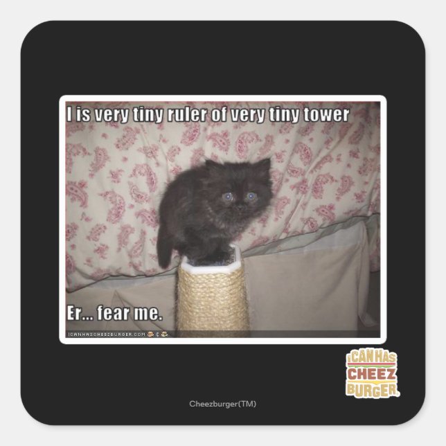 Fear me square sticker (Front)