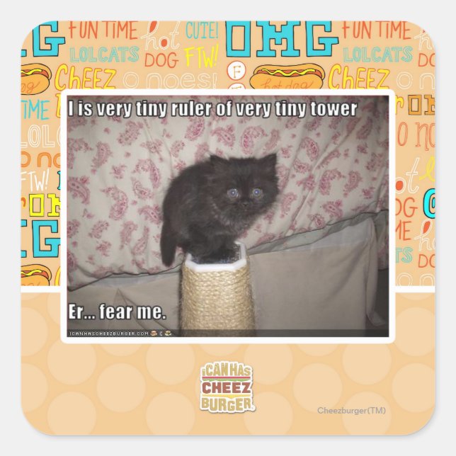 Fear me square sticker (Front)