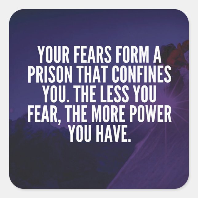 FEAR - Motivational Square Sticker (Front)