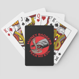 Fear no Evil Badass Honey Badger Nasty Animal Art Playing Cards