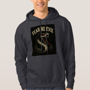 FEAR NO EVIL – Fierce Black Cobra Snake Graphic  Hoodie