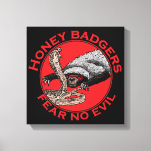 Fear No Evil Honey Badger Funny Animal Red Design Canvas Print