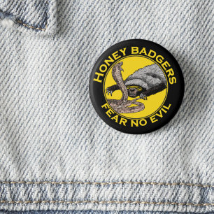 Fear No Evil Honey Badger Snake Animal Art Design 3 Cm Round Badge