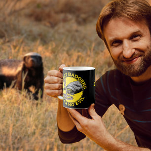 Fear No Evil Honey Badger Snake Animal Art Design Coffee Mug