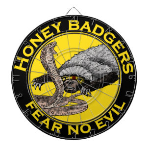 Fear No Evil Honey Badger Snake Animal Art Design Dartboard