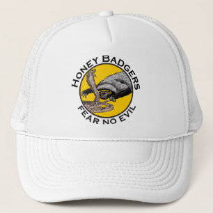 Fear No Evil Honey Badger Snake Animal Art Design Trucker Hat