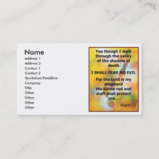 Fear No Evil Psalm Scripture spray painting Business Card