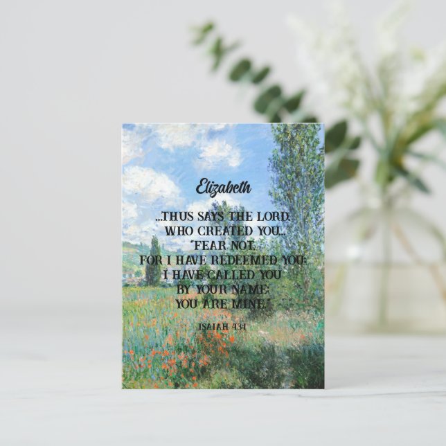 Fear Not Bible Verse Nature Artwork Christian Gift Postcard (Standing Front)