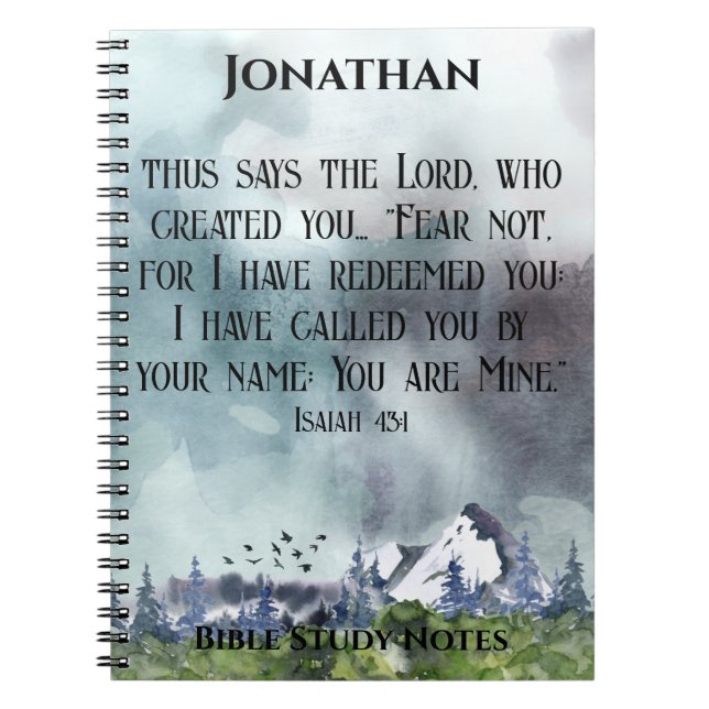 Fear Not Bible Verse Nature Christian Gift for Him Notebook (Front)