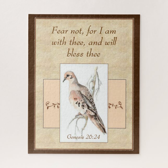 Fear Not Encouragement Scripture Watercolor Bird  Jigsaw Puzzle (Vertical)