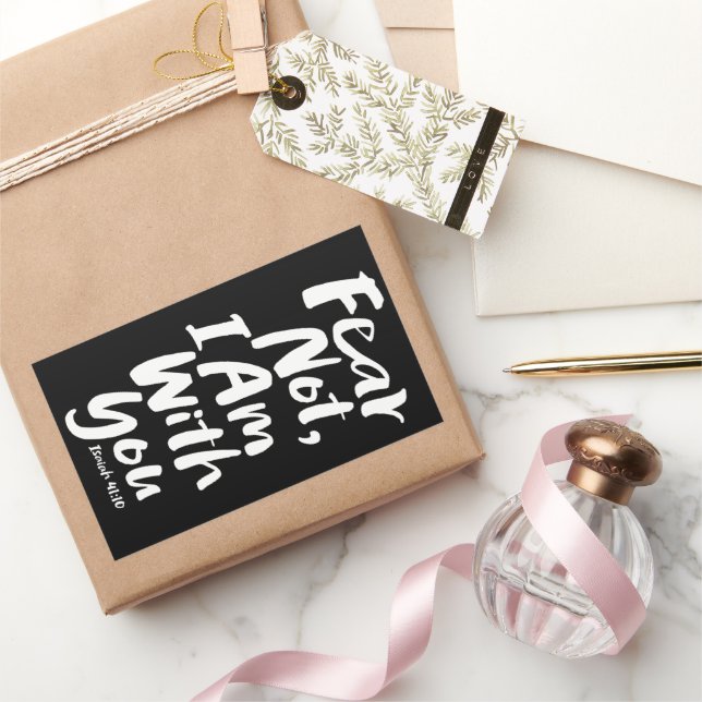 FEAR NOT, I AM with you - Religious Hope God Jesus Rectangular Sticker (Gifting)