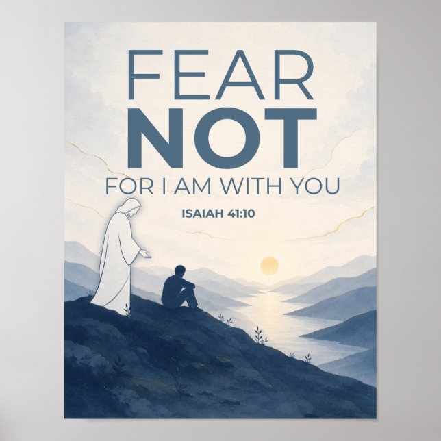 Fear Not Isaiah 41:10 Christian Poster (Front)