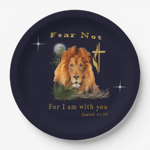 Fear not Isaiah 41:10 Paper Plate