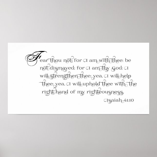 Fear Not - Isaiah 41:10 Typography poster (Front)
