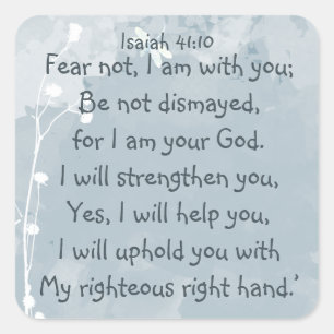 Fear Not, Isaiah Bible Scripture Dragonfly Square Sticker