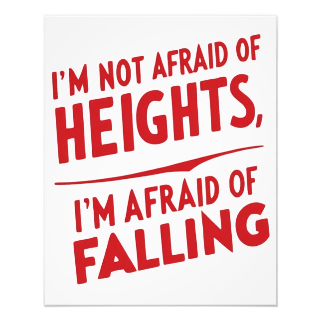 Fear of Falling: A Typography Design Photo Print (Front)