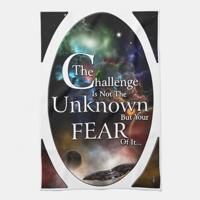 Fear Of The Unknown Tea Towel (Vertical)