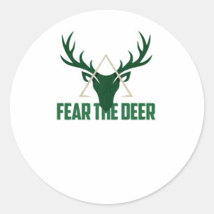 Fear The Deer Buck 2 Basketball  Classic Round Sticker
