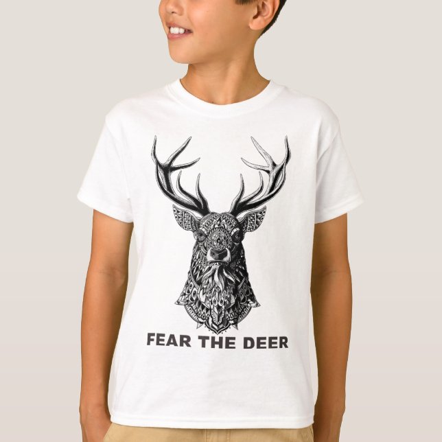 Fear The Deer Sketll  T-Shirt (Front)