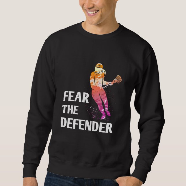 Fear The Defender Lacrosse Goalie Stick & Helmet W Sweatshirt (Front)