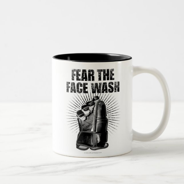Fear The Face Wash (Hockey) Two-Tone Coffee Mug (Right)