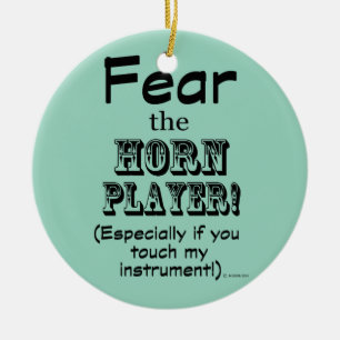 Fear The Horn Player Ceramic Tree Decoration