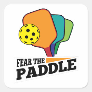 Fear the Paddle Funny Pickleball Picklballs and Pi Square Sticker