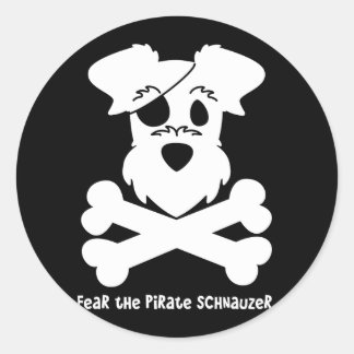 Fear the Pirate Schnauzer Classic Round Sticker